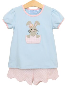 Trotter Street Bunny Scalloped Short Set
