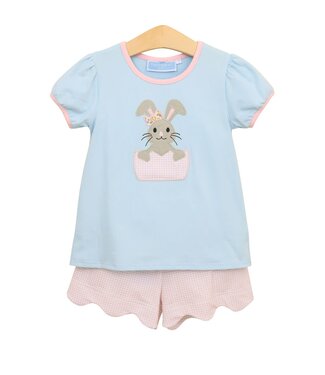 Trotter Street Bunny Scalloped Short Set