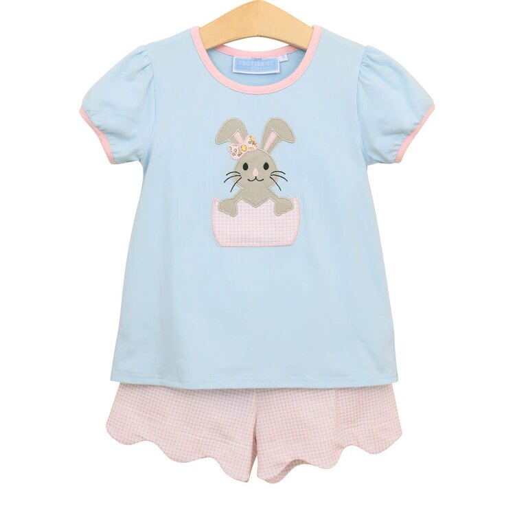 Trotter Street Bunny Scalloped Short Set
