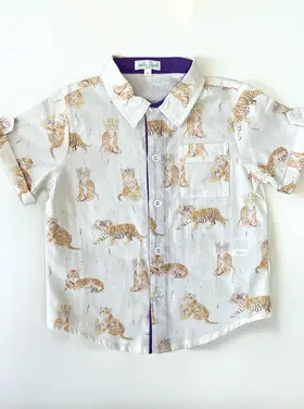 Nola Tawk LSU Short Sleeve Collared Shirt