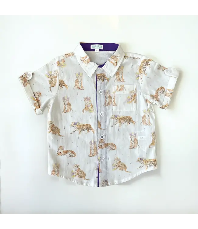 LSU Short Sleeve Collared Shirt