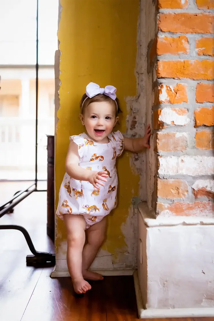 Nola Tawk LSU Tigers Muslin Sunsuit