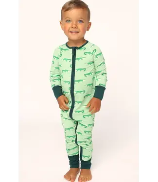 Southern Slumber Light Green Alligator Zipper Sleeper
