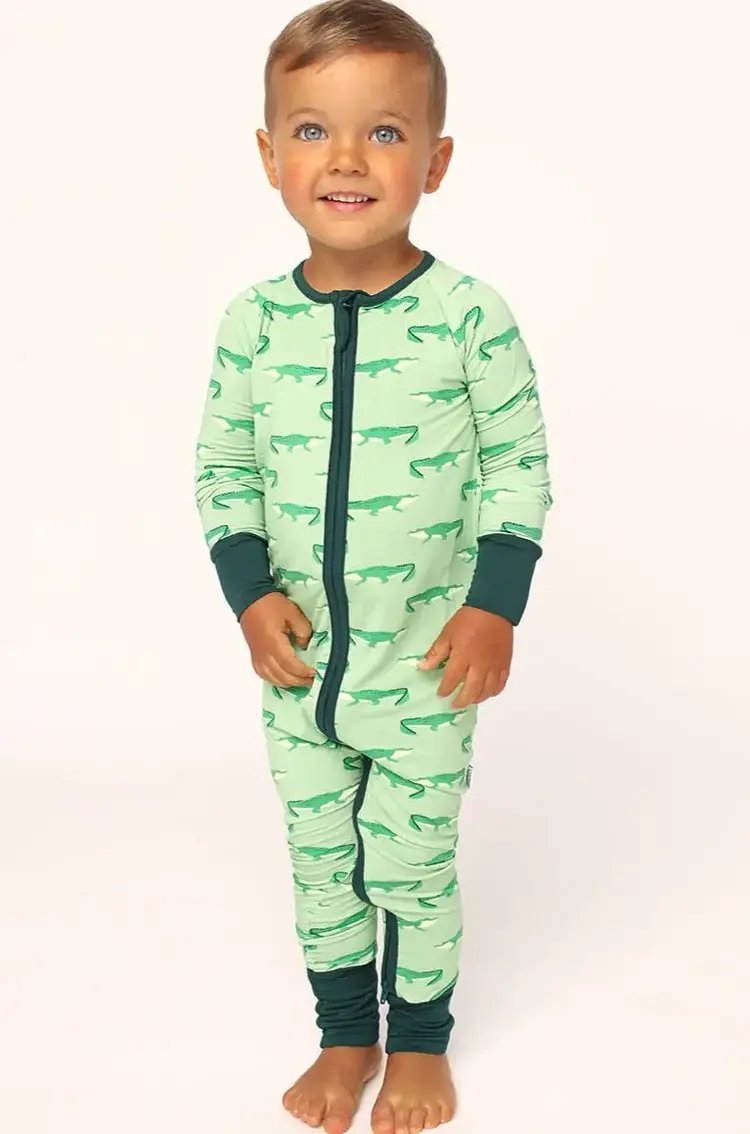 Southern Slumber Light Green Alligator Zipper Sleeper
