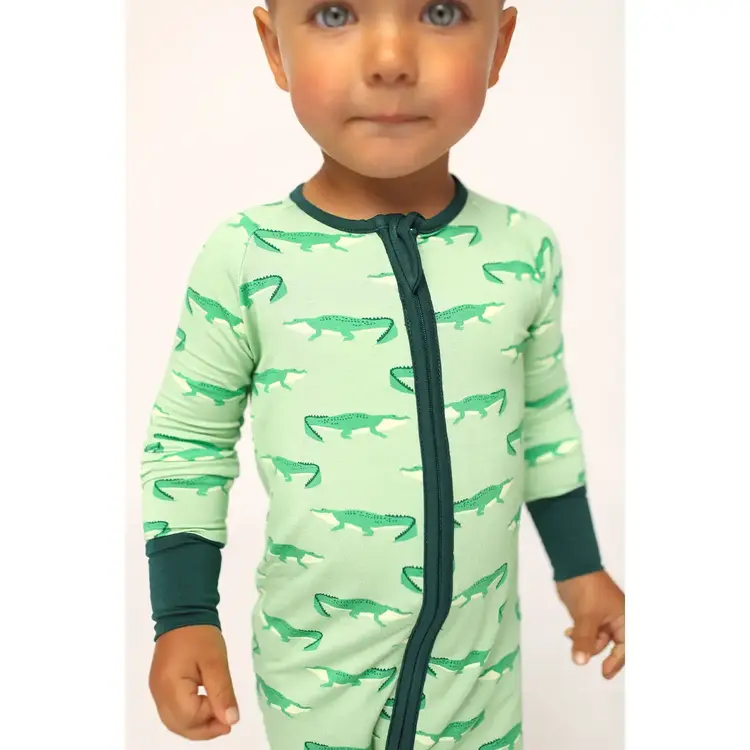 Southern Slumber Light Green Alligator Zipper Sleeper