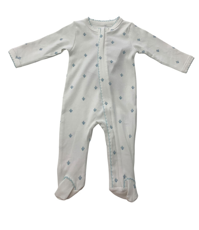Blue Fleur de Lis Zipper Pajama