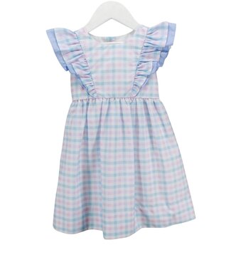 Charming Little One Blue & Pink Plaid Blair Dress