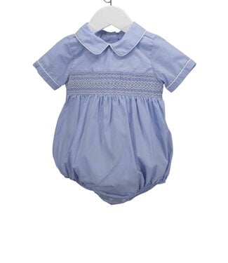 Charming Little One Light Blue Geo Wesley Bubble