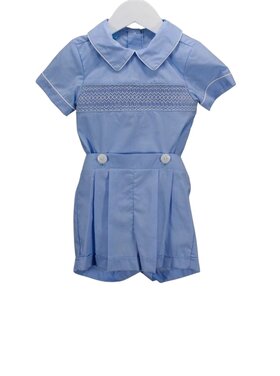 Charming Little One Light Blue Geo Wesley Set