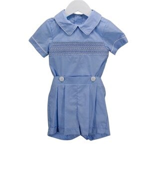 Charming Little One Light Blue Geo Wesley Set