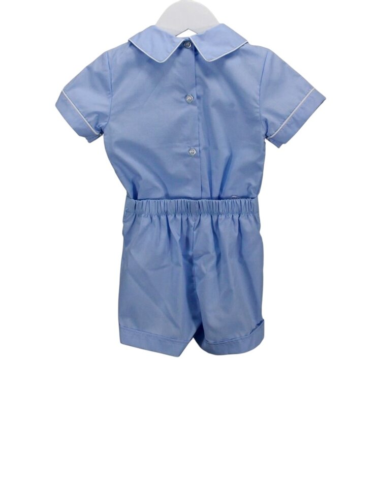 Charming Little One Light Blue Geo Wesley Set