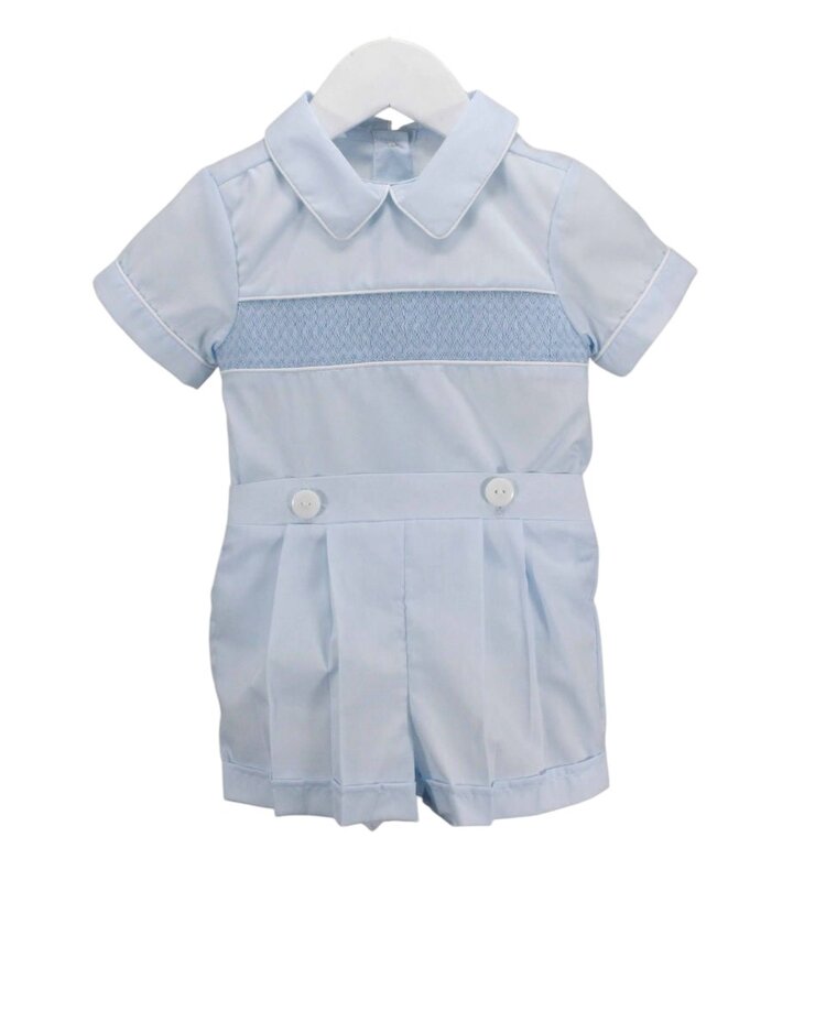 Baby Blessings Light Blue Geometric Levi Set