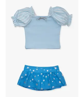 RuffleButts + RuggedButts Glass Slipper Princess 2 Pc Swimsuit