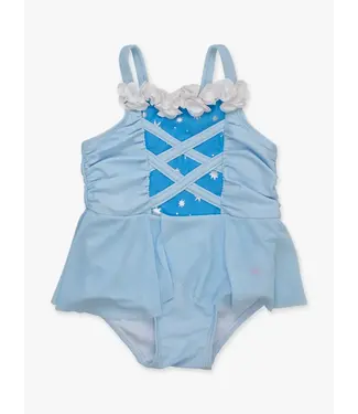 Rufflebutts Glass Slipper Princess One Pc Swimsuit