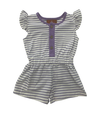 Millie Jay Lily Angel Sleeve Purple Stripe Romper