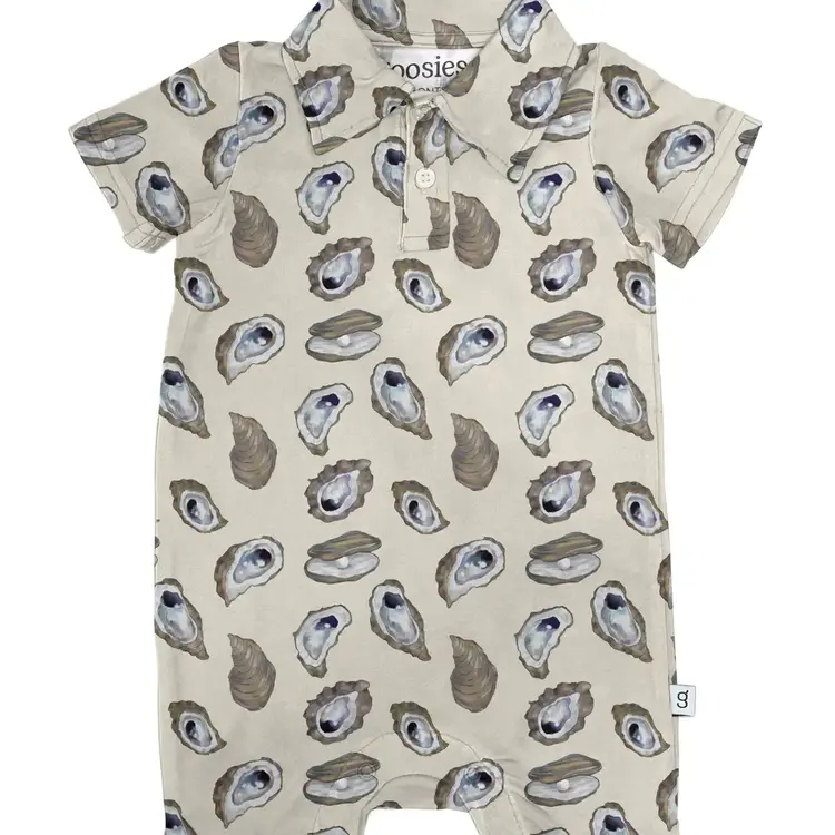 Goosies Coastal Oysters Short Sleeve Polo Romper