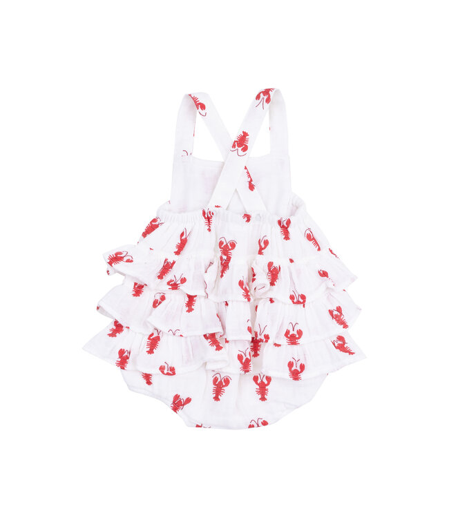 Crawfish Muslin Ruffle Sunsuit