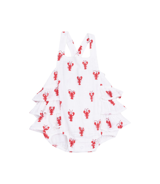 Crawfish Muslin Ruffle Sunsuit