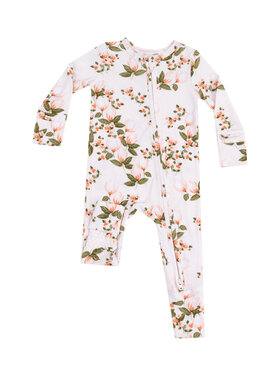 Baby Club Chic Floating Magnolia Zipper Romper