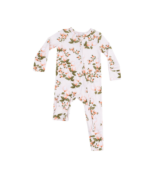 Floating Magnolia Zipper Romper