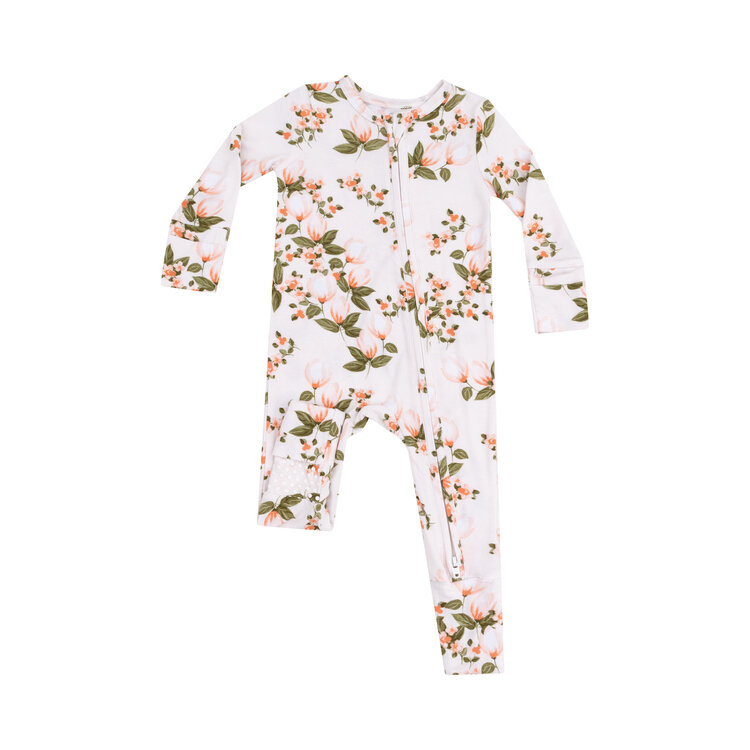 Baby Club Chic Floating Magnolia Zipper Romper