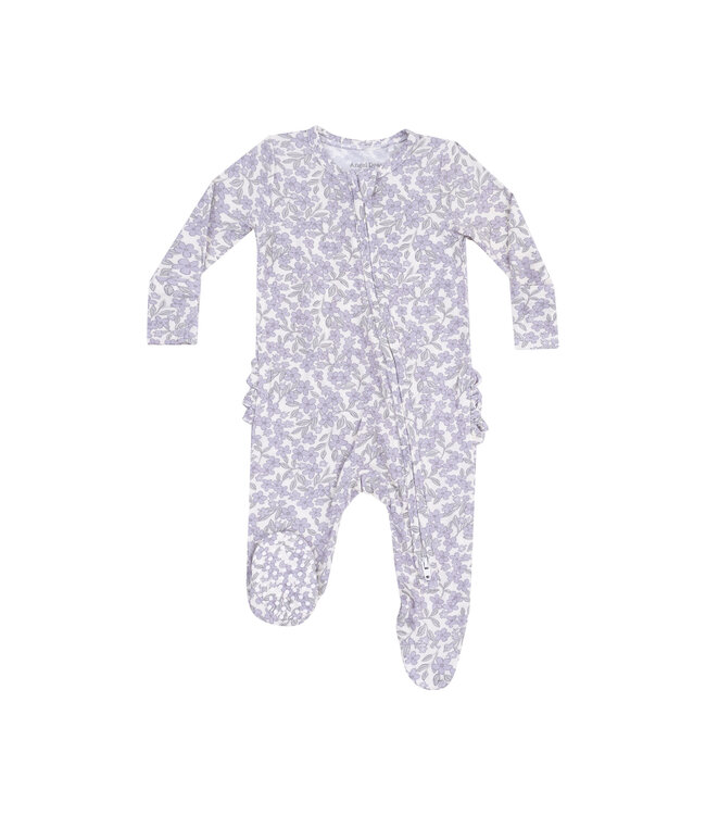 Forget Me Not Floral Ruffle Footie