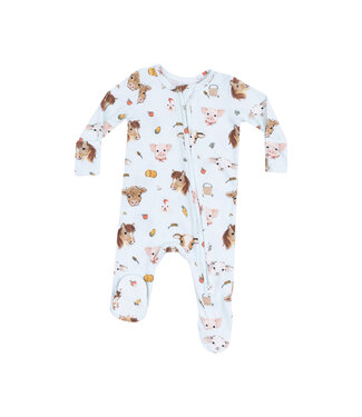 Angel Dear Vintage Animal Faces Blue Footie