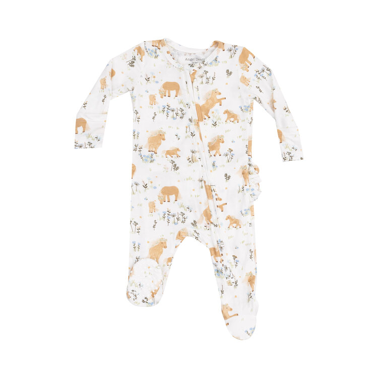 Angel Dear Pretty Ponies Zipper Ruffle Footie