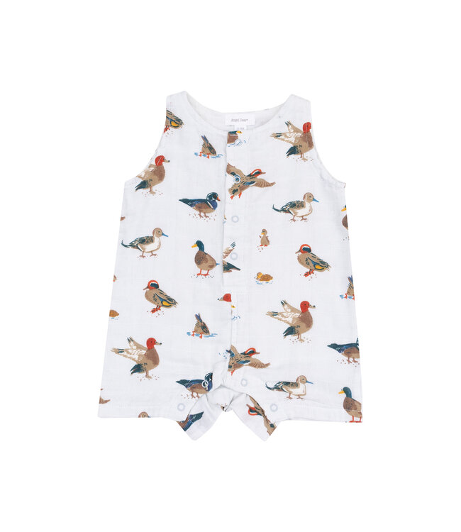 Ducks - Blue Shortie Romper