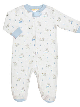 Baby Club Chic Counting Baby Sheep Blue Footie