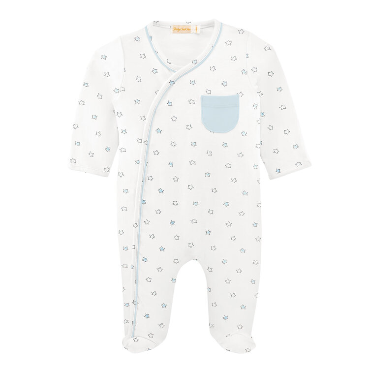 Baby Club Chic Blue Little Stars Crossed Footie
