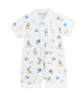 Baby Club Chic Bunny's Garden Collared Romper