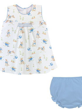 Baby Club Chic Bunny's Garden Smocked Dress