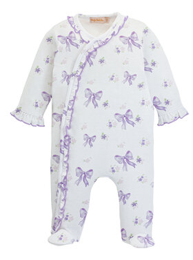 Baby Club Chic Lavender Bows Ruffle Footie