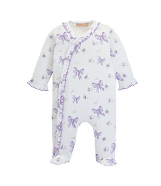 Baby Club Chic Lavender Bows Ruffle Footie