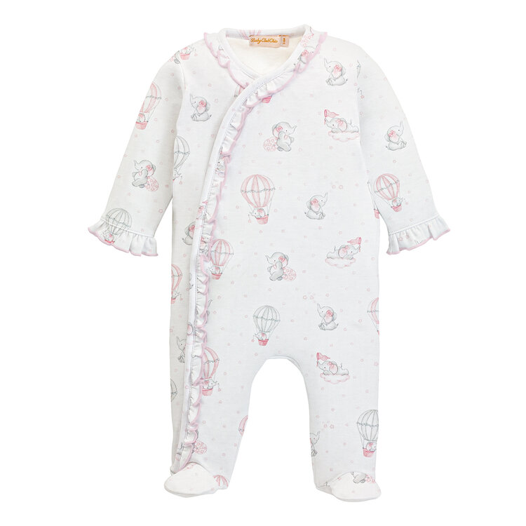 Baby Club Chic Dreamy Air Balloons Pink Ruffle Footie