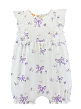 Baby Club Chic Lavender Bows Ruffle Romper