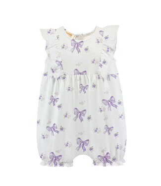 Baby Club Chic Lavender Bows Ruffle Romper