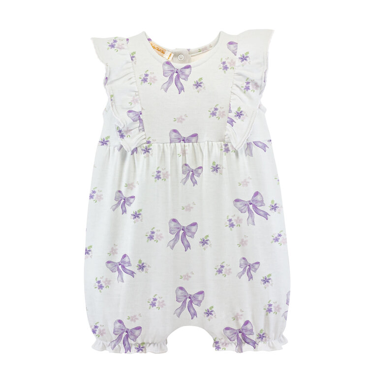 Baby Club Chic Lavender Bows Ruffle Romper