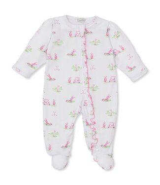 Kissy Kissy Fairway Foursom Zipper Footie - Pink