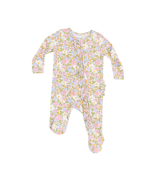 Bubbly Baby Calico Ruffle Footie
