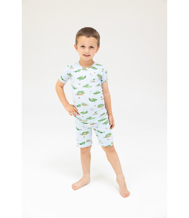 Alligator Blue Loungewear Short Set