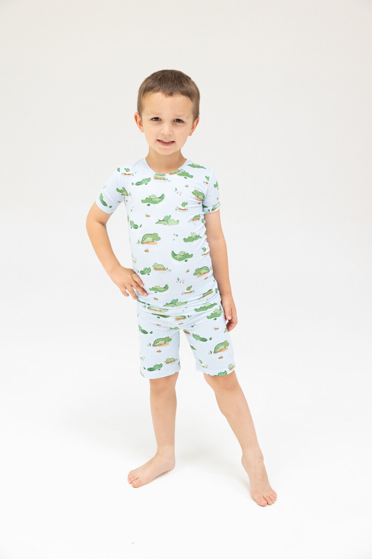 Angel Dear Alligator Blue Loungewear Short Set