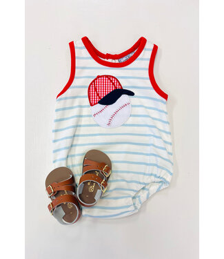 Three Sisters Baseball Boys Applique Bubble