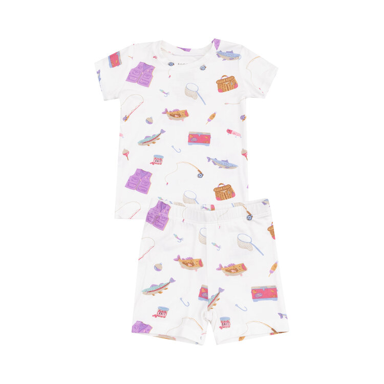 Angel Dear Fishing Things Pink Loungewear Short Set