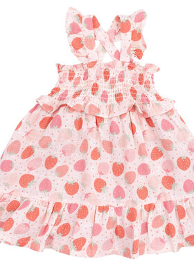 Angel Dear Strawberry Bliss Smocked Sundress