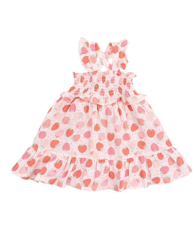 Strawberry Bliss Smocked Sundress