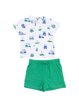 Angel Dear Vintage Golf Carts Polo Shirt/Short Set
