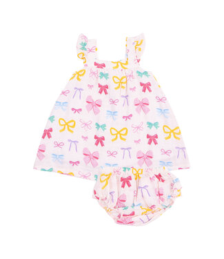 Angel Dear Colorful Bows Sundress w/ Diaper Cover