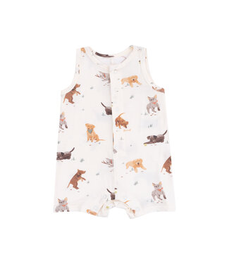 Angel Dear Watercolor Puppies Sleeveless Shortie Romper